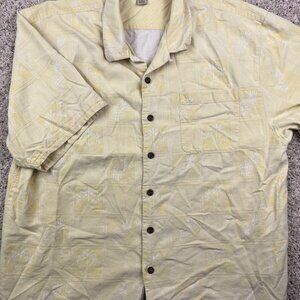 Jamaica Jax All Silk Shirt Men XXL Hawaiian Short Sleeve Beach Floral Palm Tree